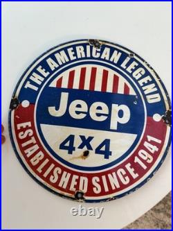 American jeep 4x4 Enamel Advertising Sign-classic car- vintage garage man cave