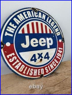 American jeep 4x4 Enamel Advertising Sign-classic car- vintage garage man cave