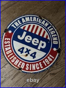 American jeep 4x4 Enamel Advertising Sign-classic car- vintage garage man cave