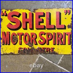 An Original Vintage Double Sided Motor Spirit Enamel Sign