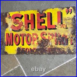 An Original Vintage Double Sided Motor Spirit Enamel Sign