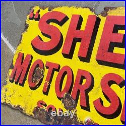 An Original Vintage Double Sided Motor Spirit Enamel Sign
