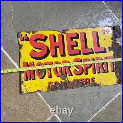 An Original Vintage Double Sided Motor Spirit Enamel Sign
