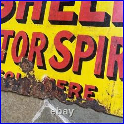An Original Vintage Double Sided Motor Spirit Enamel Sign