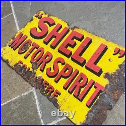 An Original Vintage Double Sided Motor Spirit Enamel Sign
