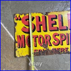 An Original Vintage Double Sided Motor Spirit Enamel Sign