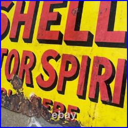An Original Vintage Double Sided Motor Spirit Enamel Sign