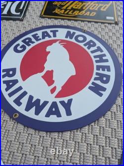 Ande Rooney Vintage Porcelain Enamel Metal Sign NEW YORK RAILROAD Collection