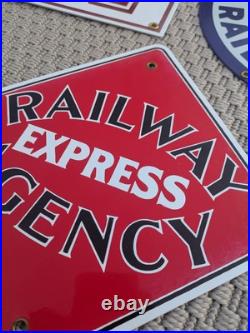 Ande Rooney Vintage Porcelain Enamel Metal Sign NEW YORK RAILROAD Collection