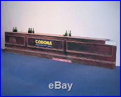 Antique 14 Feet Long Bar or Shop Counter c. 1890. Vintage Corona Enamel Sign