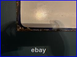 Antique Colman's Starch Enamel Sign Large Blue White Advertising Vintage