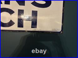 Antique Colman's Starch Enamel Sign Large Blue White Advertising Vintage