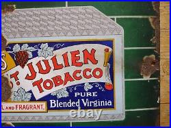 Antique Enamel Advertising Sign Ogdens St Julien Tobacco Vintage Metal Plaque