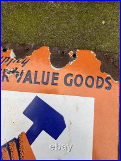 Antique Enamel Sign Advertising Vintage Shop Prop J K Industries Germany Mancave
