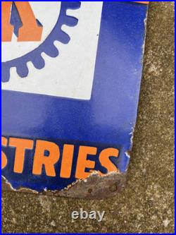 Antique Enamel Sign Advertising Vintage Shop Prop J K Industries Germany Mancave