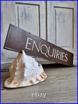 Antique Enamel Sign, Government Enquiries Vintage Sign, Salvage Decoration Antique Enamel Sign, Government Enquiries Vintage Sign, Salvage Decoration