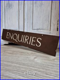Antique Enamel Sign, Government Enquiries Vintage Sign, Salvage Decoration Antique Enamel Sign, Government Enquiries Vintage Sign, Salvage Decoration
