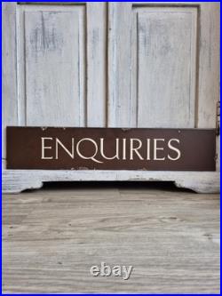 Antique Enamel Sign, Government Enquiries Vintage Sign, Salvage Decoration Antique Enamel Sign, Government Enquiries Vintage Sign, Salvage Decoration