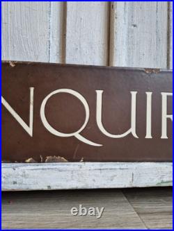 Antique Enamel Sign, Government Enquiries Vintage Sign, Salvage Decoration Antique Enamel Sign, Government Enquiries Vintage Sign, Salvage Decoration