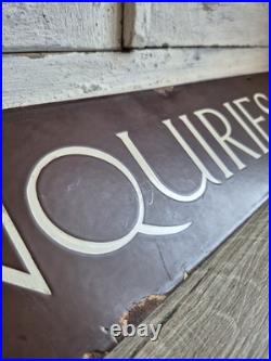 Antique Enamel Sign, Government Enquiries Vintage Sign, Salvage Decoration Antique Enamel Sign, Government Enquiries Vintage Sign, Salvage Decoration