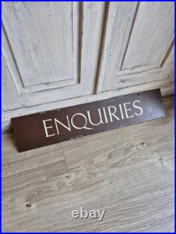 Antique Enamel Sign, Government Enquiries Vintage Sign, Salvage Decoration Antique Enamel Sign, Government Enquiries Vintage Sign, Salvage Decoration