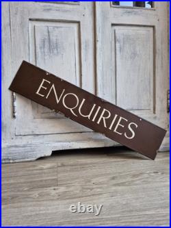Antique Enamel Sign, Government Enquiries Vintage Sign, Salvage Decoration Antique Enamel Sign, Government Enquiries Vintage Sign, Salvage Decoration