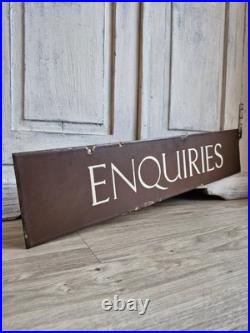 Antique Enamel Sign, Government Enquiries Vintage Sign, Salvage Decoration Antique Enamel Sign, Government Enquiries Vintage Sign, Salvage Decoration