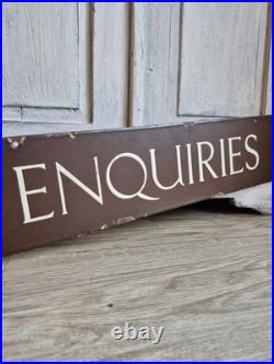 Antique Enamel Sign, Government Enquiries Vintage Sign, Salvage Decoration Antique Enamel Sign, Government Enquiries Vintage Sign, Salvage Decoration