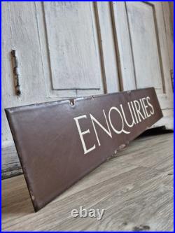 Antique Enamel Sign, Government Enquiries Vintage Sign, Salvage Decoration Antique Enamel Sign, Government Enquiries Vintage Sign, Salvage Decoration