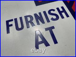 Antique Original Vintage Enamel Porcelain Metal Large Shop Advertising Sign