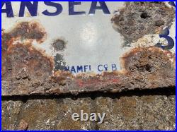 Antique Original Vintage Enamel Porcelain Metal Large Shop Advertising Sign