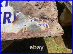 Antique Original Vintage Enamel Porcelain Metal Large Shop Advertising Sign
