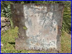 Antique Original Vintage Enamel Porcelain Metal Large Shop Advertising Sign