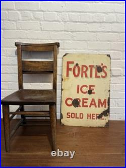 Antique Vintage 1930's Enamel Sign Fortes Ice Cream N Wales Vintage Advertising