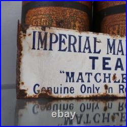 Antique Vintage 19th C Mandarin Tea Enamel Sign Advertising Tin Wood Figure Antique Vintage 19th C Mandarin Tea Enamel Sign Advertising Tin Wood Figure