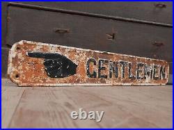 Antique Vintage Cast Iron Gentlemen Railway Station Sign LNER BR Not Enamel