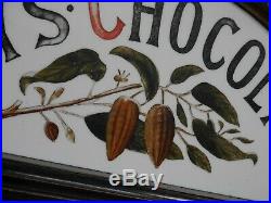 Antique Vintage Ebonised Fry's Chocolate Shop Display Cabinet Sign Not Enamel