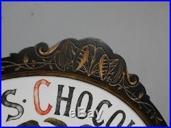 Antique Vintage Ebonised Fry's Chocolate Shop Display Cabinet Sign Not Enamel