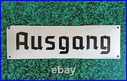 Antique Vintage German Enamel Sign 1950s EXIT 50 X 15 cm