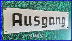 Antique Vintage German Enamel Sign 1950s EXIT 50 X 15 cm