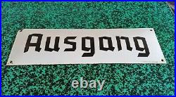 Antique Vintage German Enamel Sign 1950s EXIT 50 X 15 cm