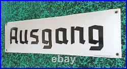 Antique Vintage German Enamel Sign 1950s EXIT 50 X 15 cm