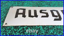 Antique Vintage German Enamel Sign 1950s EXIT 50 X 15 cm