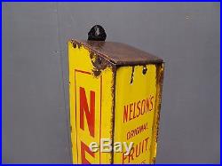 Antique Vintage Nelsons Fruit Pastilles 1d Enamel Sign Vending Machine Railway