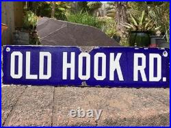 Antique Vintage Original Advertising Enamel Street Road Sign Reclaimed Salvage