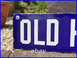 Antique Vintage Original Advertising Enamel Street Road Sign Reclaimed Salvage