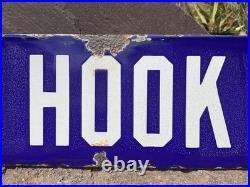 Antique Vintage Original Advertising Enamel Street Road Sign Reclaimed Salvage