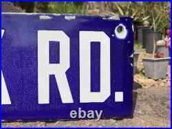 Antique Vintage Original Advertising Enamel Street Road Sign Reclaimed Salvage