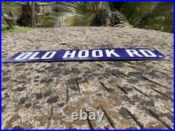 Antique Vintage Original Advertising Enamel Street Road Sign Reclaimed Salvage