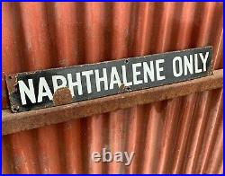Antique Vintage Original Chemist Apothecary Enamel Sign / NAPHTHALENE Chemical